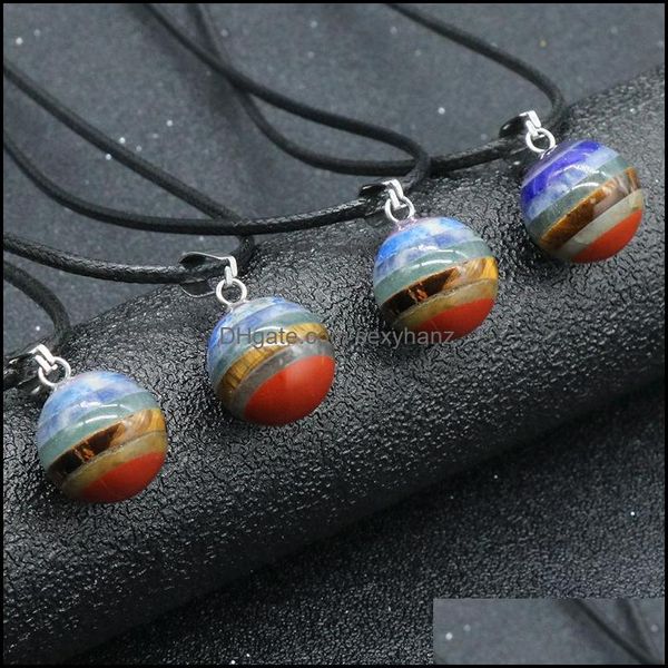 

pendant necklaces pendants jewelry natural stone splice 14mm ball lapis lazi amethyst crystal chakra reiki healing necklace for women drop, Silver