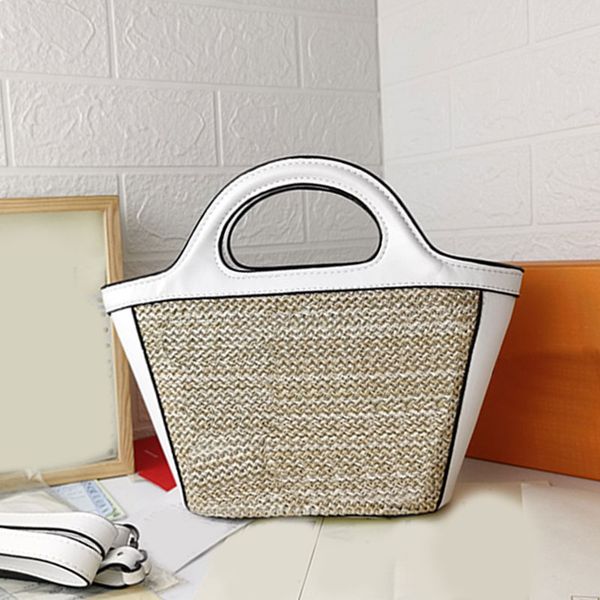 

vegetable basket bag bucket purse handbag monogram raffia textile genuine leather handle totes giant pattern embroidery rounded appearance s