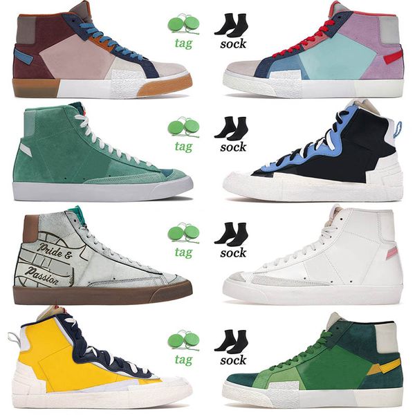 

2022 new fashion running shoes blazer mid 77 asparagus snakeskin color code black pregame pack motivation black white womens mens sneakers t