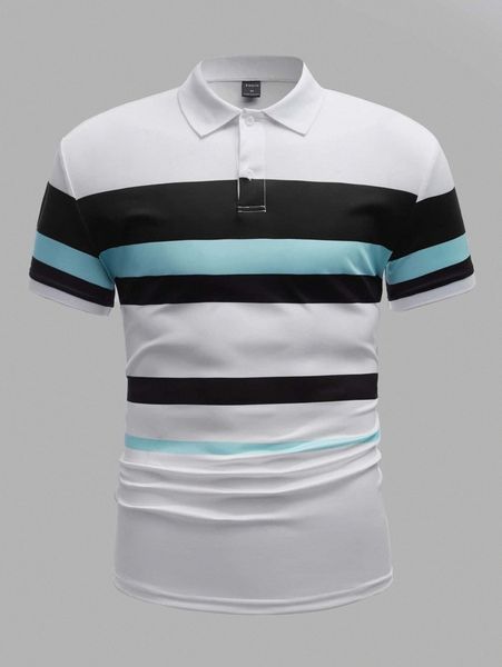 

men cut and sew polo shirt 21oz#, White;black