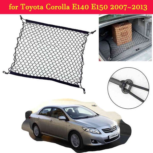 

2pc car trunk lage for toyota corolla e140 e150 2007~2013 storage cargo organiser nylon elastic mesh net car accessories y220414