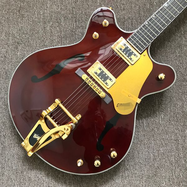 

hollow body electric guitar, rosewood fingerboard, gold hardware, tremolo system as same of the pictures