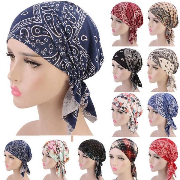 Beanie/Skull Caps Feitong 2022 Cap Women Ruffle Cancer Chemio Hat Beanie Scarf Turban Head Wrap Davi22