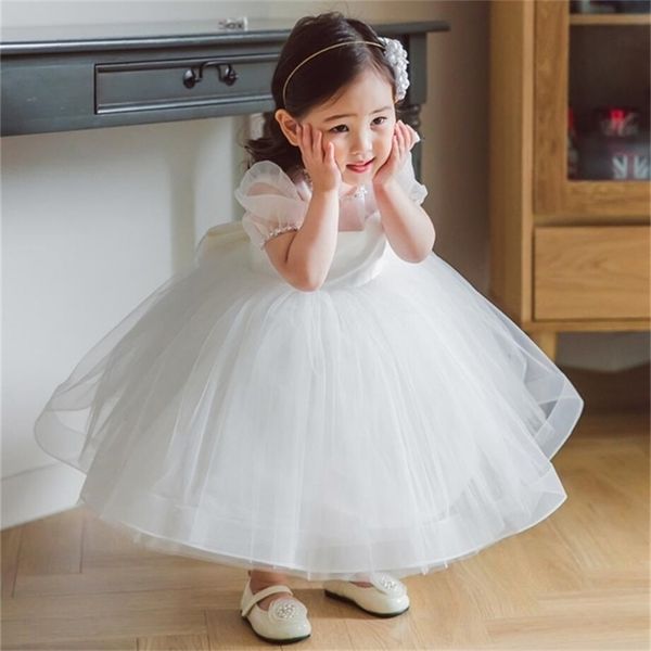 Вестидо детское крещение платье для девочек белое вечеринка по случаю дня рождения свадебное платье для девочки для девочки девочка принцесса рождественский костюм LJ201222