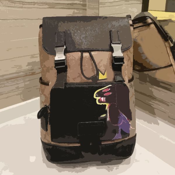 

kou family mens school bags basquiat small dinosaur backpack 2022 new track backpack
