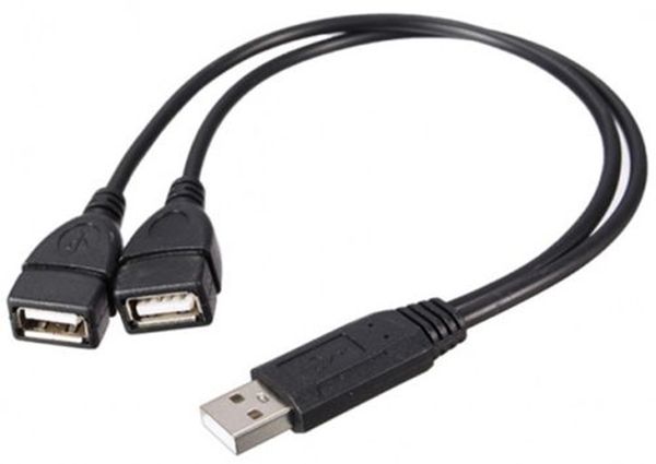 USB 2.0 A «папа» на 2 двойных USB-разъема «мама» Y-образный разветвитель-концентратор, адаптер шнура питания