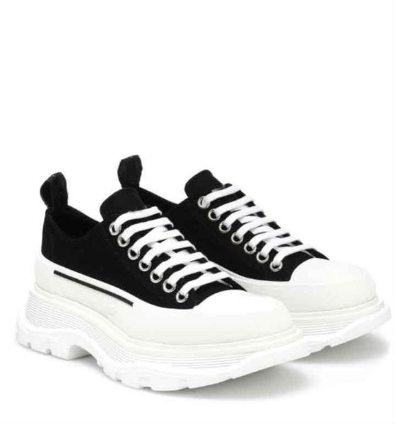

casual-designer low-style sneakers shoes deck tread slick canvas fabric leather lace-up rubber soles platform trainers women's walking, Black