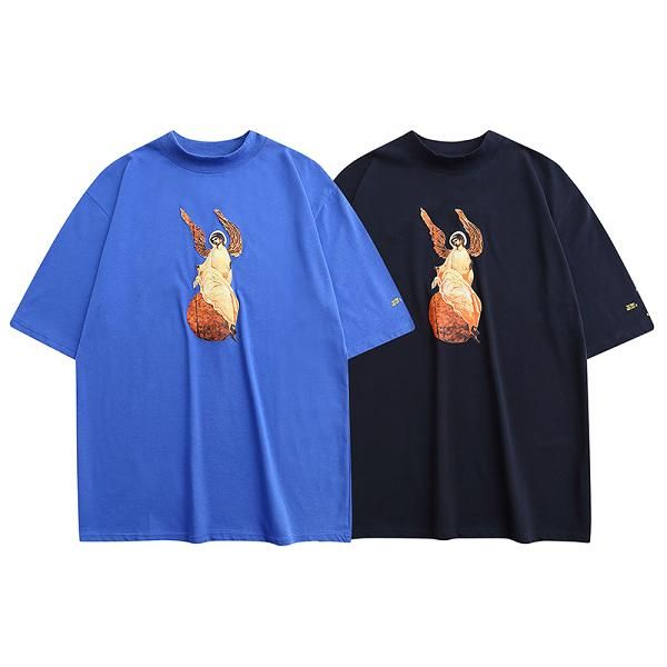 

22ss washed print cotton t shirt men women summer tee, White;black