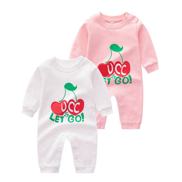 Top-Qualität Baumwolle Baby Säuglingsspielanzug 0-24 Monate Junge Mädchen Neugeborenen Luxus Neugeborenen Langarm Kinder Designer Overall G8089