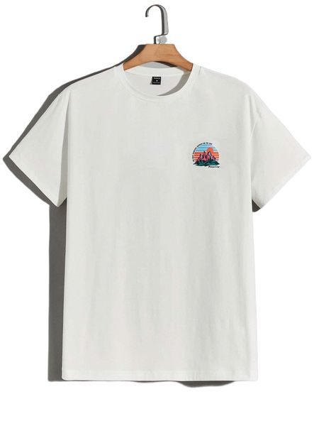 

men slogan graphic tee h1dn#, White;black