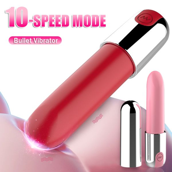 10 Vibradores de batom de 10 velocidades Bullet para mulheres Toys Sexy adultos 18 Vibrador CLITORIA FEMANAXO DILDO DILDO LOJA SEXY