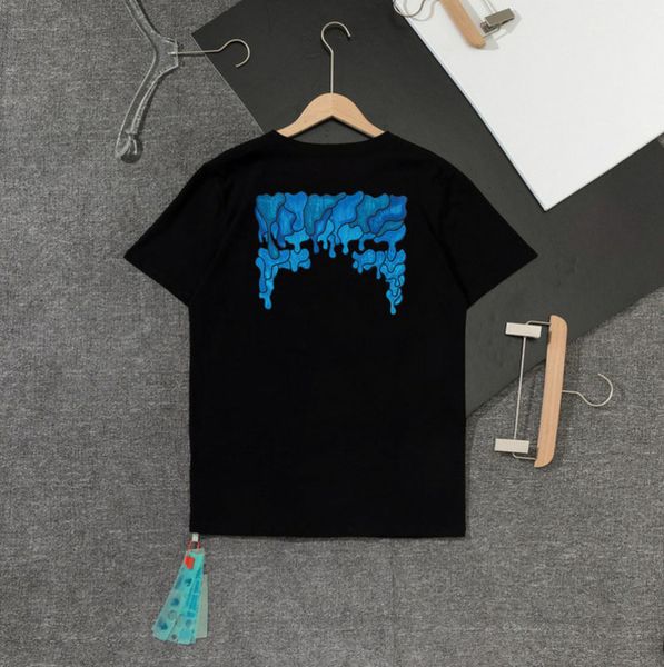 

classic brand mens fashion t shirts loose offs cotton men women t-shirt designers short sleeve letter oil paint tees black white shirt npl3, White;black