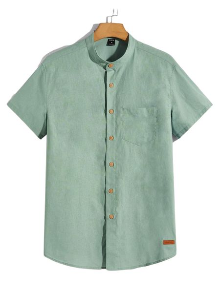 

men mock neck patch detail shirt d0vg#, White;black