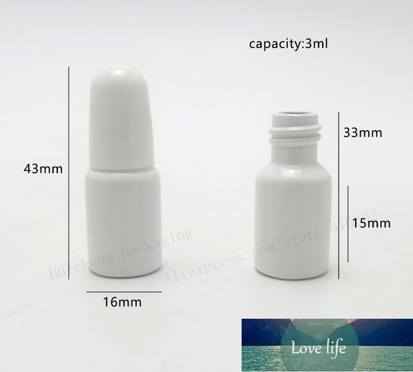 3 ml Mini neue weiße leere Glasflasche Pinselabdeckung 1/10 Oz Nagellack Basteln 100 Stück