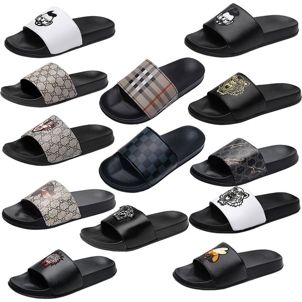 

luxury brand slides sandals designer slippers shoes avatar g cartoon grid pattern beach sandal slipper men light flip flops sneakers size 39, Black