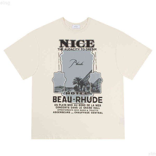

high street brand rhude graphic design y2k t-shirt men's clothing oversized jujutsu kaisen, White;black