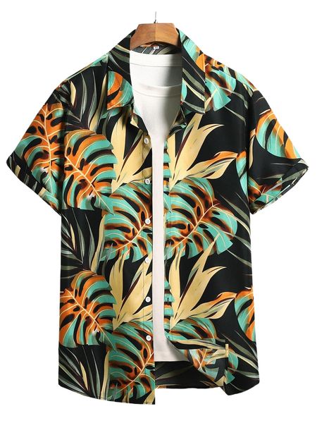 

men random tropical print shirt without tee g38t#, White;black