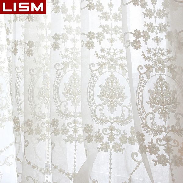 

lism european sheer curtain window tulle curtain for living room bedroom kitchen voile embroidered curtain drapes custom 220525