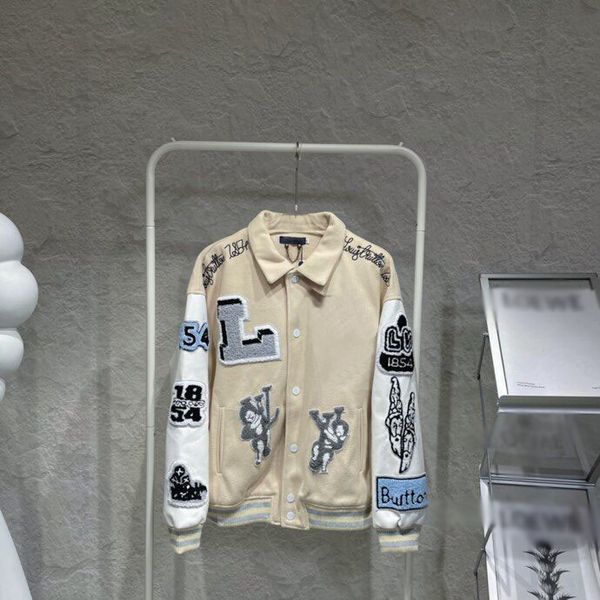 

2022 street fashion catwalk jacket men's baseball uniform flat embroidery pull side high street jacket color black white size m-l-xl-xx, Black;brown