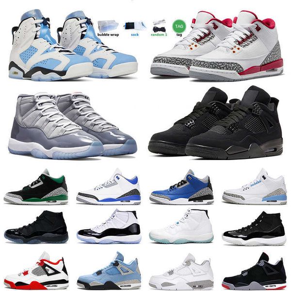 

2022 men women basketball shoes 4s university blue red thunder 6s unc mens 11s cool grey 13s obsidian flint outdoor trainer, Black