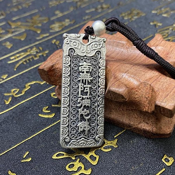 Anhänger Halsketten Amitabha Buddha Glück Amulett Halskette Weibliche Männer Thai Silber Schmuck Großhandel Direkt SalesPendant