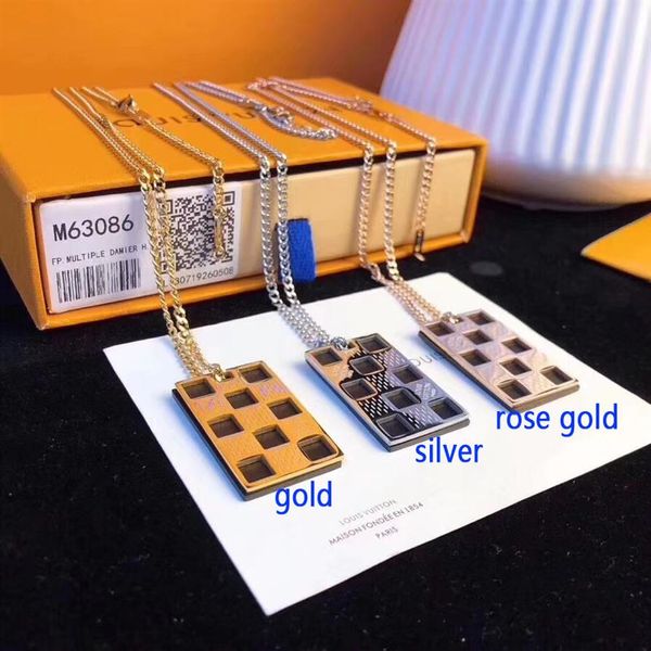 

luxury design necklace gradient color necklace trendy wild necklace titanium steel statement necklaces with box299l, Silver