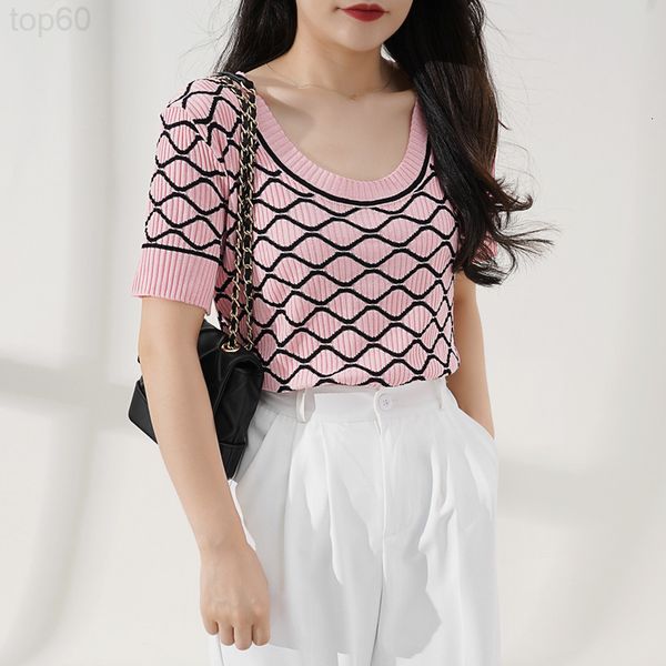 

women's sweaters designer []new summer french short sleeved knitwear celebrities slim temperament net red blouse women 1o7x, White;black