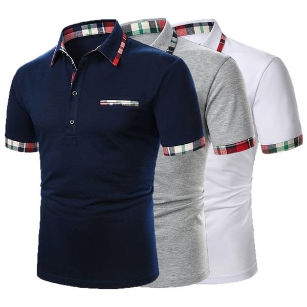 Männer Polo-Shirt Sommer Mode Klassische Casual Tops Kurzen Ärmeln Baumwolle Hohe Qualität Stehkragen Männer Slim Polo Homme 220402