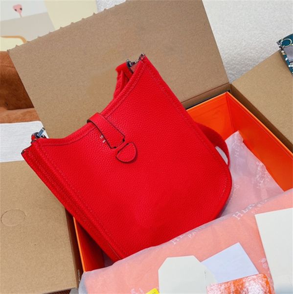 

new leather mini cross-body bag layer calfskin litchi grain bucket bag for women luxury design the high quality