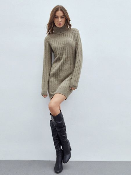 

motf eco recycled polyester turtleneck sweater dress n0n2#, White;black