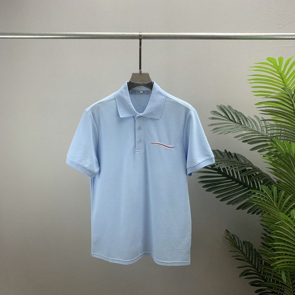 

new men casual shirts summer t-shirts men short sleeve t-shirt designer lapel embroidery handsome shirt, White;black