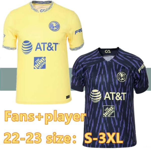 

2022 2023 liga mx club america soccer jerseys r.martinez giovani home away 3rd training vest 22 23 football men and women shirt s-3xl, Black;yellow