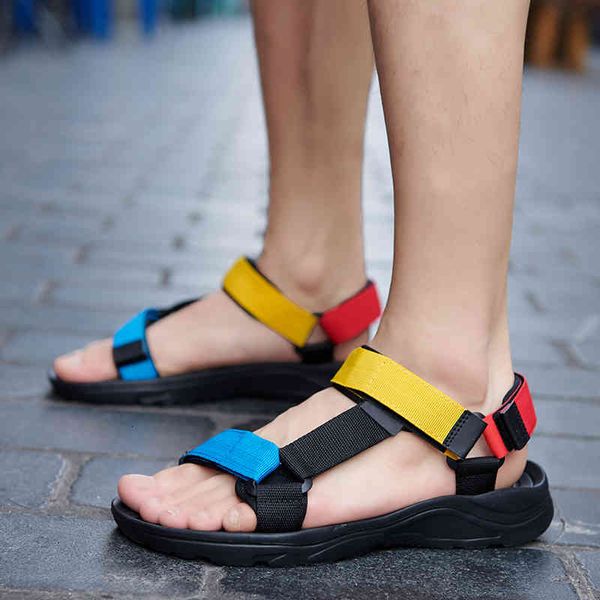 

men sandals simple casual summer shoes comfortable sneakers outdoor beach vacation sandals new male casual sandals shoes, Black