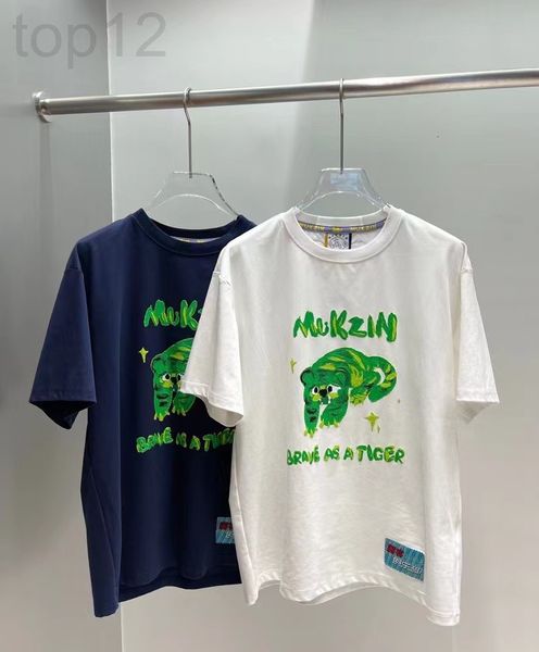 

women's t-shirt designer chaopai 22 early spring new digital three-dimensional carving technology color matching green printing foreign, White