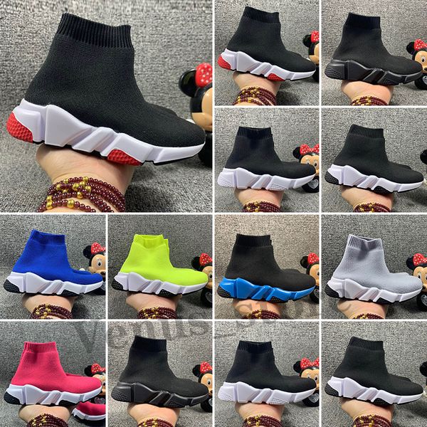 Balenciaga Speed Trainer Designer Kids Sapatos casuais meninos meninas 2.0 Speed ​​Trainer Sock Boots Socks Speeds Speeds Shoe Runners Runner Sneakers Walking Triple Black White