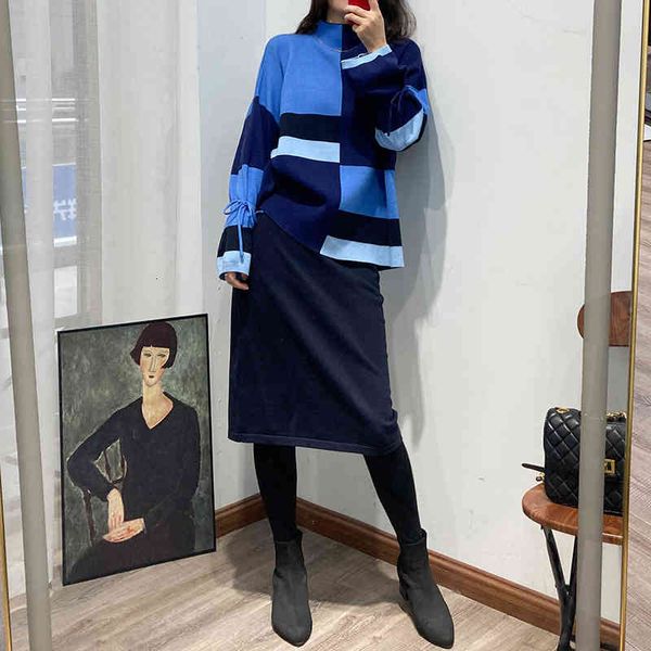 

two piece dress autumn and winter foreign style suit leisure temperament fashion women's knitted sweater fashionable skirt two piece se, White