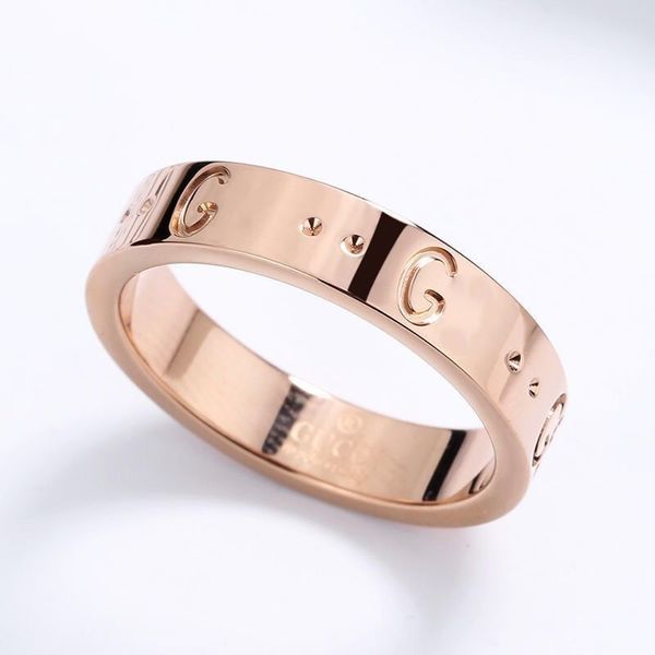 

Fashion Europe Style Ring Designer Plain Rings Lucury Steel Engraved Letter G Mens Women Jewelry Man High Quality Casual Ring best quality
