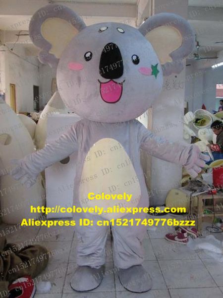 Mascote boneca fantasia cinza koala urso coalla mascote traje adulto personagem de desenho animado roupa terno anime terno arte mostrar atividades espirituais