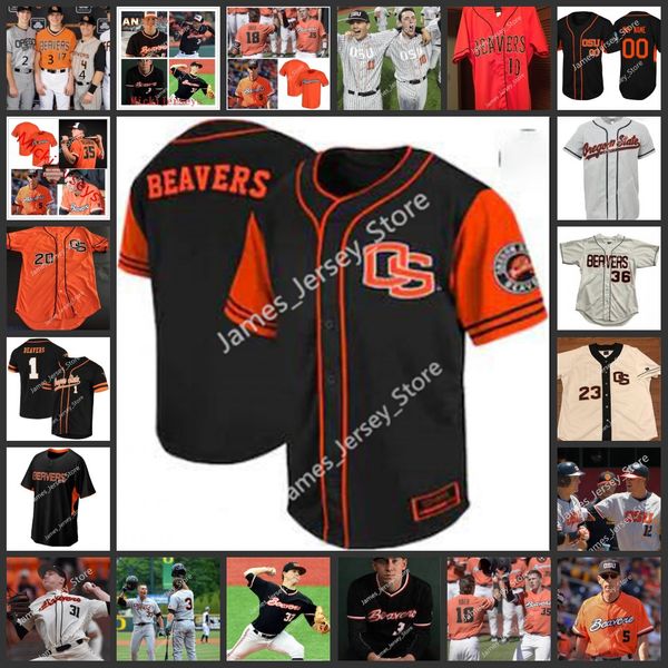 NCAA Custom Oregon State Beavers Cucite College Baseball Jersey Alex McGarry 1 Kyler McMahan Micah McDowell Troy Claunch Ryan Ober Jake Dukart Joe Osu Jersey