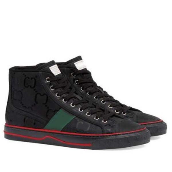 

tennis 1977 print men sneaker luxurys designers shoes espadrilles women men high sneakers triple s canvas printed retro red and green stripe, Black