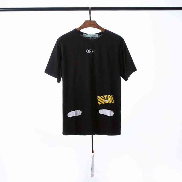 

factory direct sales designer new brand short sleeve wholesale summer off line pattern printed round neck pullover men's and women&#039, White;black