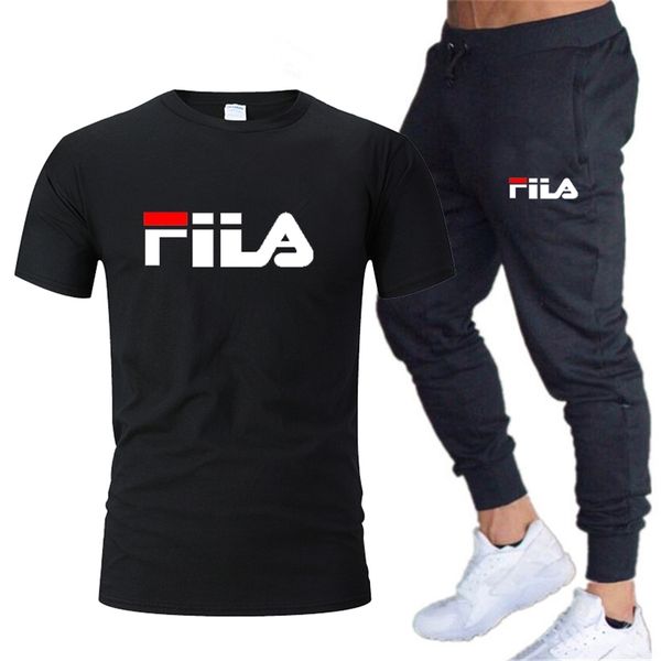 

mens casual mens sets tracksuit summer men sets two piece set t shirt brand track clothing male sweatsuit sports suits sxxxl 220526, Gray
