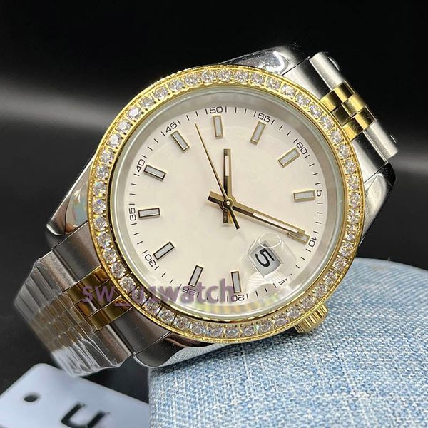 

ladies watch size 41mm 36m 31mm 28mm white face water resistant sapphire glass gold stainless steel bracelet gold watchs, Slivery;golden