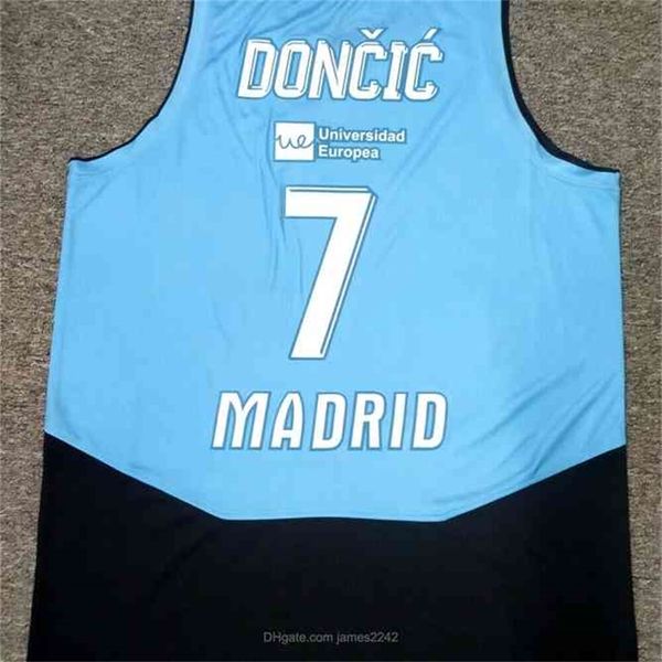 Nikivip Custom Luka Doncic # 7 Spagna Maglia da basket Euroleague Top Print Maglie Qualsiasi nome Numero Taglia 2XS-3XL Blu Vintage