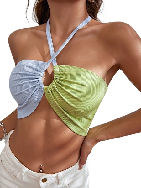 

two tone cross halter m3mu#, White