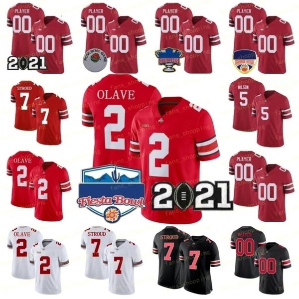 Nik1 Custom Ohio State Buckeyes Football Jersey Jeck Sawyer Quinn Ewers C.J. Stroud Smith-Njigba Garrett Wilson George Chris Olave Tuimoloau