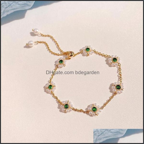 

beaded strands beaded european and american fashion trend bracelet gold-plated jade pearl flower ladies temperament jewelr bdegarden dh4hm, Black