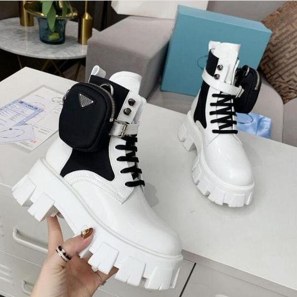 

designer rois martin boot women ankle genuine leather military combat models platform bag boots triple cowhide motorcycle shoes quality, Black