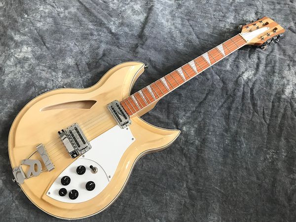 

quality ricken12-string semi-hollow 381electric guitar, wood color body, straight hair