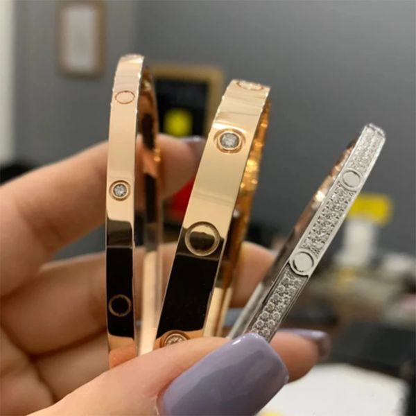 

high end luxury screwdriver love bracelet fashion cuff bracelet 316l stainless steel plated 18k gold jewelry for couple bangles brand design, Black